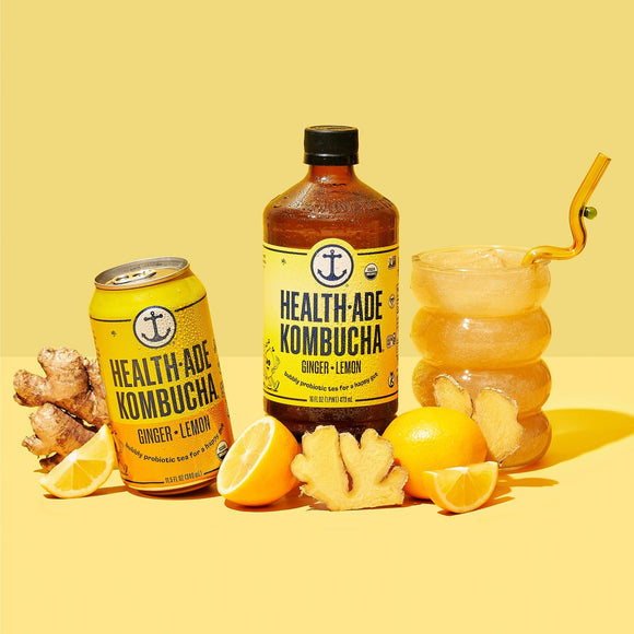 Ginger-Lemon Kombucha Kombucha Health-Ade 